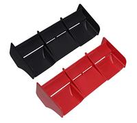 KEEDA 2 Pack RC Car Plastic Tail Wing Rear Wing for 1/8 Scale RC Short-Course Truck Off-Road Racing Buggy Model Car (Black+Red)