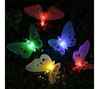 KEEDA 30 LED Butterfly Solar String Lights, Fiber Optic Butterfly Outdoor Garden Fairy Lights for Lawn, Patio, Yard, Christmas Tree Decor