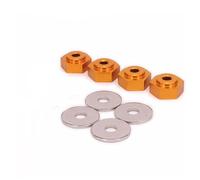 KEEDA 4PCS 12mm Turn 17mm Aluminum Alloy Wheel Rim Hex Adapter for HSP 1/10 RC Car Buggy Monster Truck Can Use 1/8 Tire Wheel(Gold)