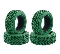 KEEDA 4PCS RC Rally Car Grain Rubber Tires Tyres for 1:10 RC On Road Car Tamiya HSP HPI Kyosho 1/16 RC Rally Car (Green)