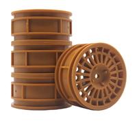 KEEDA 52mm Nylon RC Wheels 12mm Hex Rims for HSP HPI Tamiya Kyosho 1/10 On Road Car, Touring, Racing & Drift Vehicles (+7mm ET, Style D, Brown)