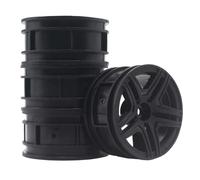 KEEDA 52mm Nylon RC Wheels 12mm Hex Rims for HSP HPI Tamiya Kyosho 1/10 On Road Car, Touring, Racing & Drift Vehicles (+3mm ET, Style B, Black)