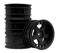 KEEDA 52mm Nylon RC Wheels 12mm Hex Rims for HSP HPI Tamiya Kyosho 1/10 On Road Car, Touring, Racing & Drift Vehicles (0mm ET, Style F, Black)