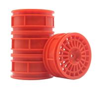 KEEDA 52mm Nylon RC Wheels 12mm Hex Rims for HSP HPI Tamiya Kyosho 1/10 On Road Car, Touring, Racing & Drift Vehicles (+7mm ET, Style D, Red)