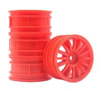 KEEDA 52mm Nylon RC Wheels 12mm Hex Rims for HSP HPI Tamiya Kyosho 1/10 On Road Car, Touring, Racing & Drift Vehicles (6mm ET, Style G, Red)