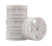 KEEDA 52mm Nylon RC Wheels 12mm Hex Rims for HSP HPI Tamiya Kyosho 1/10 On Road Car, Touring, Racing & Drift Vehicles (+3mm ET, Style B, White)