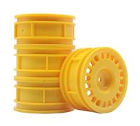 KEEDA 52mm Nylon RC Wheels 12mm Hex Rims for HSP HPI Tamiya Kyosho 1/10 On Road Car, Touring, Racing & Drift Vehicles (+5mm ET, Style C, Yellow)