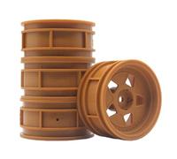 KEEDA 52mm Nylon RC Wheels 12mm Hex Rims for HSP HPI Tamiya Kyosho 1/10 On Road Car, Touring, Racing & Drift Vehicles (0mm ET, Style A, Brown)
