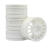 KEEDA 52mm Nylon RC Wheels 12mm Hex Rims for HSP HPI Tamiya Kyosho 1/10 On Road Car, Touring, Racing & Drift Vehicles (+6mm ET, Style E, White)