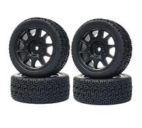 KEEDA 68mm Rubber Tyres and Wheels for 1/10 RC On Road Car 1/16 RC Rally Car HSP 94123 HPI Kyosho Tamiya (Black)