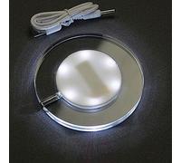 KEEDA LED Coaster for Drinks, Rechargeable Light Up Acrylic Coaster for Bar Cocktail Beer Beverage, Bottle Cup Luminous Mat for Party, Wedding, Bar Club (White Round)