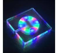 KEEDA LED Coasters for Drinks, Rechargeable Illuminated Acrylic Coaster for Bar Cocktail Beer Drinks, Bottle Cup Luminous Mat for Party Wedding Bar Club (RGB, Square)