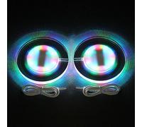 KEEDA LED Drinks Coaster, Rechargeable Light Up Acrylic Coaster for Bar Cocktail Beer Beverage, Bottle Cup Luminous Mat for Party, Wedding, Bar Club (Round 2 Pack)