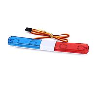 KEEDA LED Police Flash Light Bar for 1/10 1/8 1/12 RC Model Car Truck WPL D12 HSP TRX4 Tamiya CC01 D90 Axial SCX10 (145mm, Red & Blue)