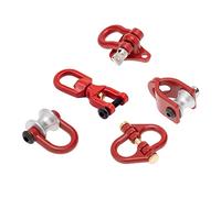 KEEDA RC Crawler Metal Lifting Pulley Butterfly Ring Buckle Rescue Tow Hook for 1/10 RC Crawler Car TRX4 RC4WD D90 TF2 Axial SCX10 CC01 (Red, 5PCS)