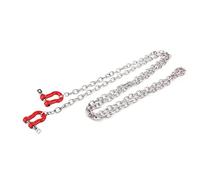 KEEDA RC Shackle Tow Hook and Chain Decorative Accessories for 1:10 RC Rock Crawler Car Axial SCX10 Traxxas TRX4 D90 Tamiya CC01 Redcat (U-shaped, Red)