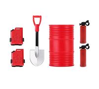 KEEDA Simulation Oil Drum,Shovel,Fuel Tank,Fire Extinguisher Accessories for 1/18 TRX4M 1/24 SCX24 RC Crawler Car (6 PCS)