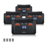 KEEDIN 96W 12V USB Outlet Panel Wall Mount-Dual 36W PD & Dual QC3.0 18W Car USB Charger Socket, Waterproof Switch, Surface Mount for RV, Boat, Truck, ATV, Marine (4 Pack)