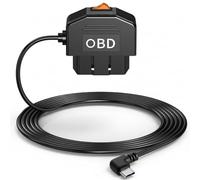 Keedin OBD2 Power Cable for Dash Camera, Type-C OBD Adapter with 24-Hour Parking Mode, ACC Mode, Low Voltage Protection, 3.5M Cable for Dash Cams, GPS, DVR, and More, 12V-36V to 5V/3A