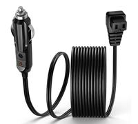 KEEDIN Portable Car Refrigerator Power Cable 12V/24V DC, Heavy Duty Cigarette Lighter Plug Cord, 16AWG Copper Wire with 15A Fuse for RV Truck Camper Boat 3M