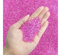Keedolla 15 Oz Aquarium Fish Tank Pebbles Gravel for Betta Fish, Sea Glass Beads Fish Bowl Rocks Pebbles Glass Stone Polished for Aquarium, Vase Fillers, Christmas Decoration - Pink