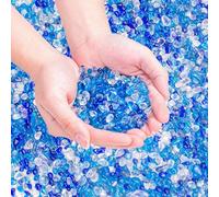 Keedolla 2 lbs/900g Blue Mix Aquarium Glass Pebbles Stones Fish Tank Rocks Gravel, Aquarium Rocks Glass Gems Stones for Crafts, Vase Fillers, Garden, Succulent Plants Decor