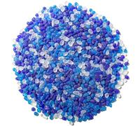 Keedolla Sea Galss Pebbles, 400g/0.9LB Frosted Glass Stones Decorative Gemstones for Home Decor, Vase Fillers, DIY Art Crafts, Aquarium Rocks, Fish Tank Gravel - Blue & Clear Mixed