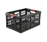 keeeper 2 x Sturdy Professional Folding Boxes with Soft-Touch Handles, 54 x 37 x 28 cm, 45 Litre, Ben, Graphite Grey