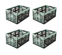 keeeper 4x sturdy professional folding boxes with soft-touch handles, 45 L, Ben, Nordic Green (Green)
