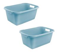 keeeper aenna 2 x Laundry Tray, Sturdy Plastic, 52 L, Nordic Blue
