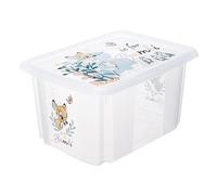 keeeper Bambi storage box with lid, Rotating and stackable, For children, 15 l, Karolina, Transparent