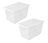keeeper bea 2 x Storage Box with Air Control System, 59 x 39 x 35 cm, 52 L, Transparent