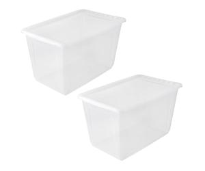 keeeper bea 2 x Storage Box with Air Control System, 59 x 39 x 35 cm, 52 L, Transparent