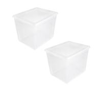 keeeper bea 2x Storage Box with Air Control System, 59 x 39 x 18 cm, 30 L, Transparent