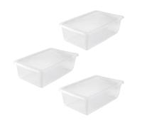 keeeper bea 3x Storage Box with Air Control System, 59 x 39 x 18 cm, 30 L, Transparent