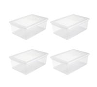 keeeper bea 4x Storage Box with Air Control System, 39 x 26.5 x 14 cm, 11 L, Transparent