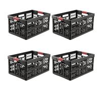 keeeper ben 4 x Sturdy Professional Folding Boxes with Soft-Touch Handles, 45 L, Up to 50 kg Load Capacity, Robust and Lightweight, 54 x 37 x 28 cm, Graphite (Graphite)