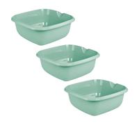 keeeper Björk 3 x Universal Bowl with Spout, Square, 13 L, 38 x 38 x 15 cm, Nordic Green