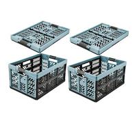 Keeeper Blue Strong Folding Box 45 Litre With Soft Handles & Lid - Set Of 2 Keeeper Blue