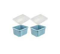 Keeeper Blue Turn Around Stacking Box 15 Litre With Lid - Set Of 2 Keeeper Blue