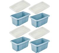 Keeeper Blue Turn Around Stacking Box 7 Litre With Lid - Set Of 4