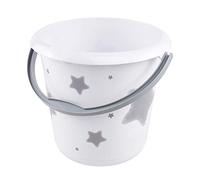 keeeper Bucket with Integrated Measuring Scale and Ergonomic Handle, 10 Litre, Ilvie Stars, Cosmic White