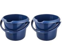 keeeper Bucket with Integrated Measuring Scale and Ergonomic Handle, 5 litres, Mika Eco Line, Blue (Pack of 2)