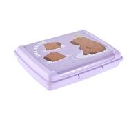 keeeper carla handy food box, 0.5 l, mini, 17 x 13 x 3.5 cm, lunch box/snack box, design: Capybara, Violet (Soft Purple)