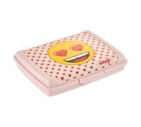 keeeper carla handy food box, 0.5 l, Mini, 17 x 13 x 3.5 cm, lunch box/snack box, design: Emoji Hearts, Nordic Pink