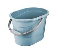 keeeper Cleaning Bucket With Ergonomic Handle, Recessed Grip and Spout, Oval, 13 Litre, Thies, Nordic Blue