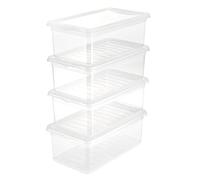 keeeper Clearboxes with Air Control System, Set of 4, 33x19.5x12 cm, 4 x 5.6 Litre, Bea, Transparent