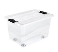 Keeeper Crystal Box 52 Litre With Lid And Caster Wheels - Transparent