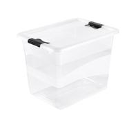keeeper Crystalbox with Lid, Sliding Closure, 39.5x29.5x30 cm, 24 Litre, Cornelia, Transparent