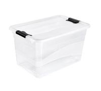Keeeper Crystalbox with Lid, Sliding Closure, 59.5x39.5x34 cm, 52 Litre, Cornelia, Transparent